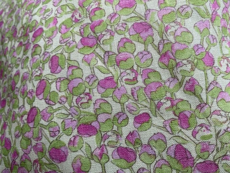 LIBERTY HOME ARTS CORTINA DISEÑO TELA "Eliza" 10 metros 100% LINO ROSA/VERDE Foto 4 de 4