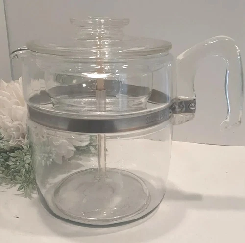 Vintage Pyrex MCM Flameware Glass Coffee Pot Percolator 9 Cup 7759 B Complete