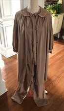 Vintage ARTEMIS Gossard Beige 3 Piece Pajama Set W/Robe Nylon Women Size 38 Med