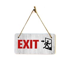 Exit 5x10 Hanging Plus Wall or Door Sign  Office Warning Signage