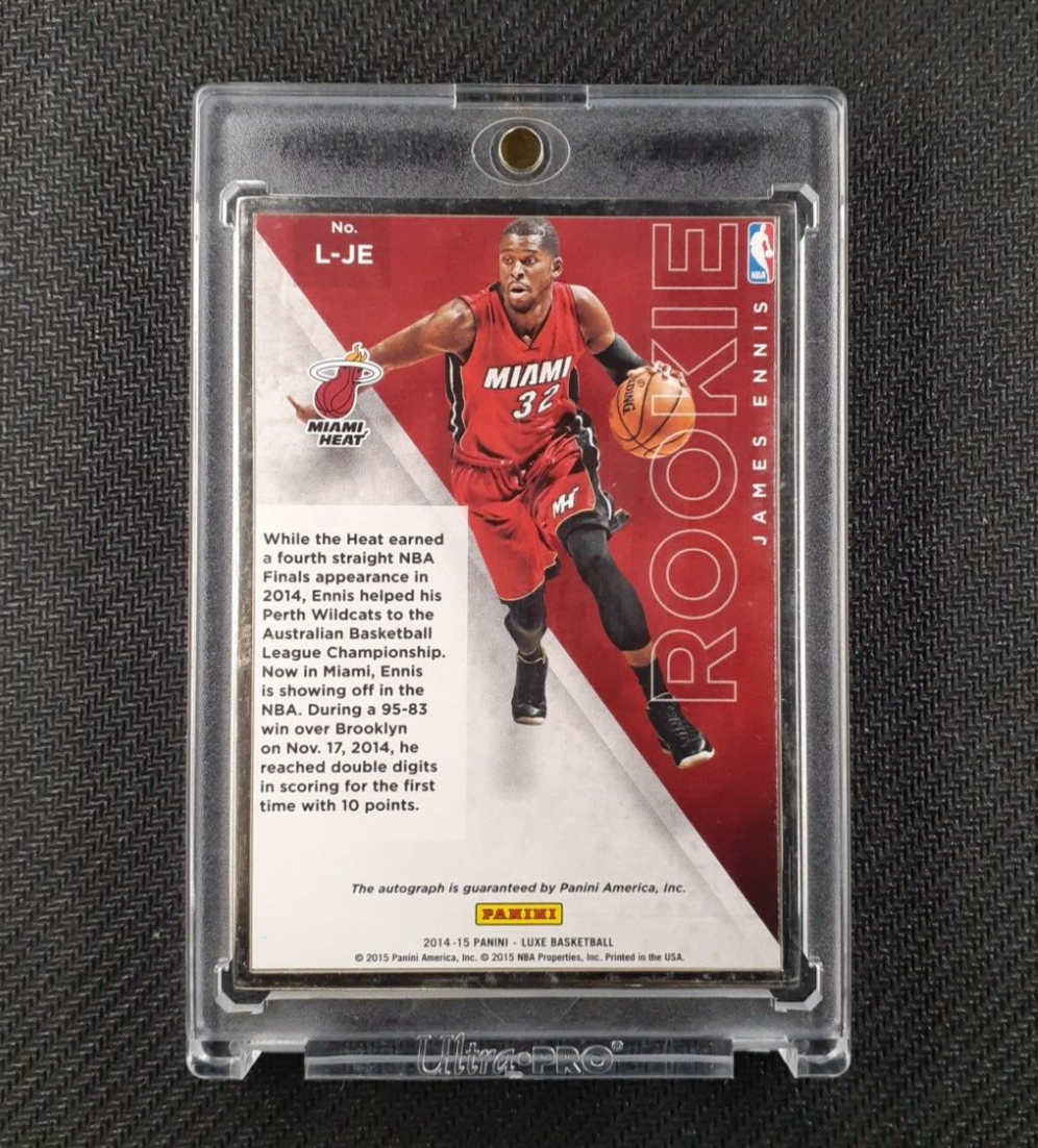 2014-15 Panini LUXE #l-je James Ennis Rookie Metal Framed Auto GOLD /10