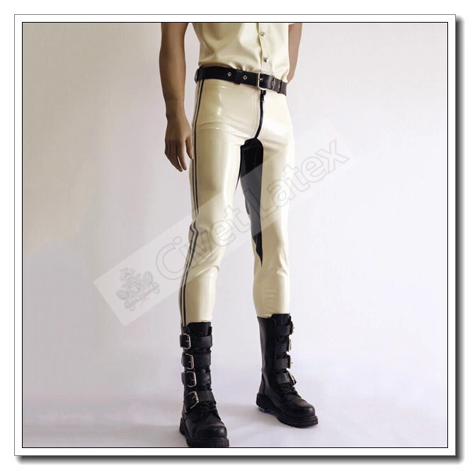 Latex Slim Pants Cool Jegging Unique Breeches 2 Way Zip Customized 0.4mm E111