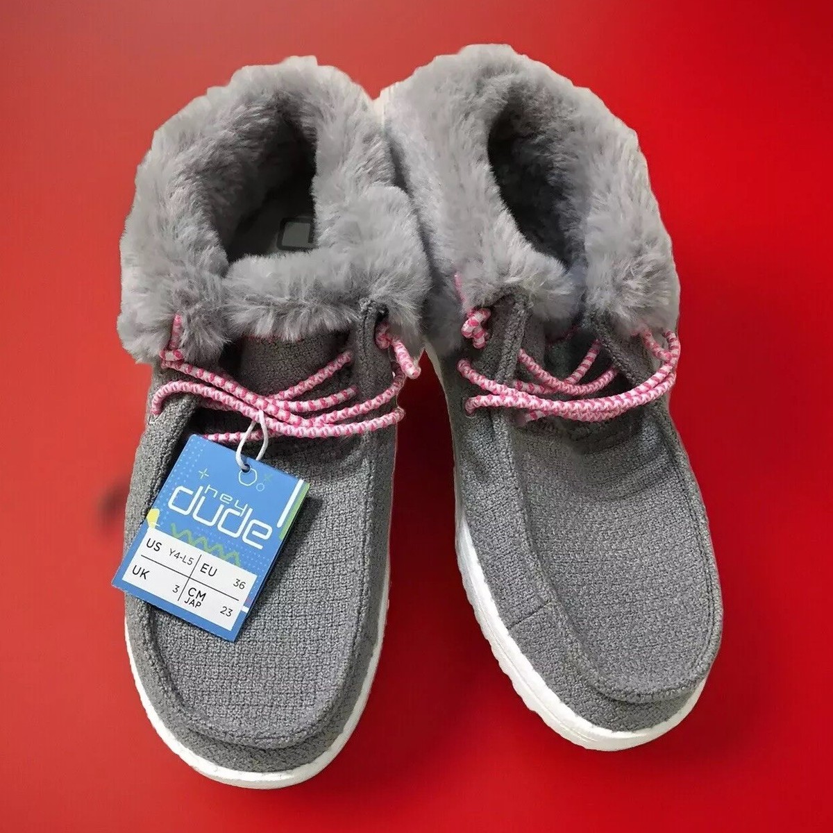 Hey Dude Britt Youth Boho Fluo Grey Shoes- 'Girls' (Little/Big Kid