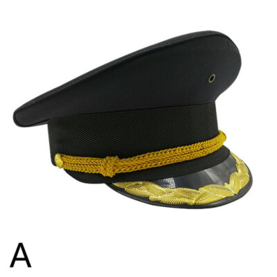 Army Officer Hat Captain Cap Black 