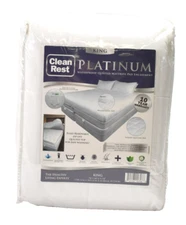Clean Rest Platinum Quilted Mattress Pad Encasement King Size White Bedding