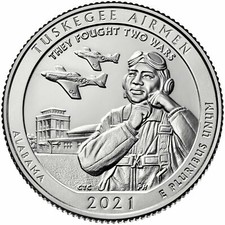 2021 P Tuskegee Airman (ALABAMA) ATB National Park Quarters  U.S. Mint Coins