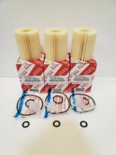 LEXUS OEM FACTORY OIL FILTER SET WITH DRAIN PLUG GASKET (3 pack) ( 04152-YZZA5 )