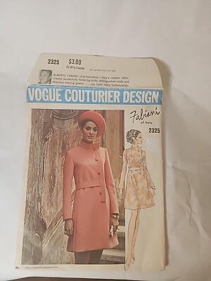 Vtg 1970 Vogue Couturier Design Fabiani Coat Sewing pattern 2325 Uncut