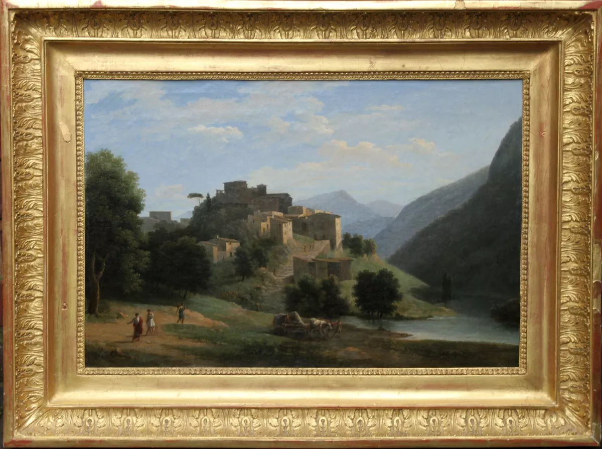 JEAN VICTOR BERTIN FRENCH 19TH CENTURY NEO CLASSICAL ART LANDSCAPE OIL  PAINTING