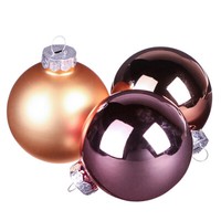 Weihnachtsbaumkugeln Glas Rosa Apricot Ø6Cm 24 St - Festliche Dekoration