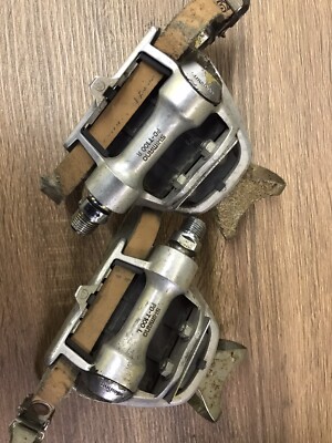 Shimano PD-T100 ペダル　ビンテージ品 Vintage Shimano PD-T100 Classic Pedals/MKS Leather Strap/MKS Toe