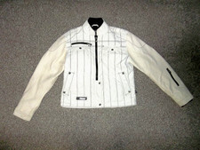 Vintage Star Motorcycles Yamaha White Nylon Leather Motorcycle Jacket Women’s L