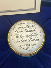 Halcyon Days The Queen Mother 90. Geburtstag Schraubverschluss Emaille Pillendose