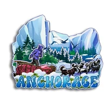 Anchorage Alaska USA America Refrigerator magnet 3D travel souvenirs wood craft