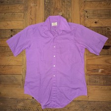 VTG Arrow Kent Collection 15.5 Half Sleeves Shirt 50s Purple Sanforized Plus2