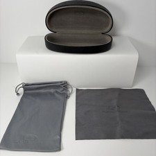 Hard Cover Sunglasses Case With Accesories- Black with Gray interior New