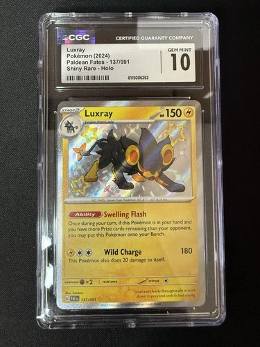 Pokemon Luxray 137/091 Paldean Fates Shiny Rare Holo CGC 10