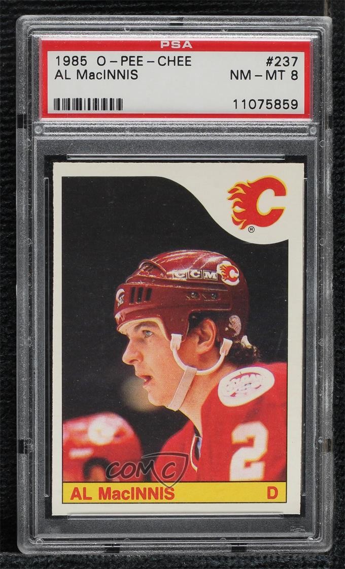 1985-86 O-Pee-Chee Al MacInnis #237 PSA 8 HOF 3g8