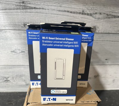 Eaton WFD30-W-SP-L WiFi Smart LED Dimmer - White - Control Lights Remotely - NEW
