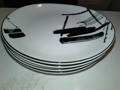 4 Sango Larry Laslo Calligraphy salad/dessert plates near-mint low fast shipping