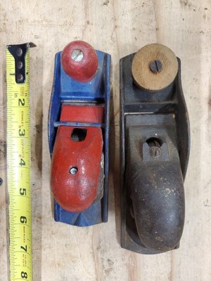 Vintage Stanley No. 110 Block Plane  + larger unmarked plane