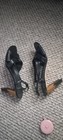 Stuart Weitzman Size 9 Leather Strap buckled slingback two toned heel — photo 1