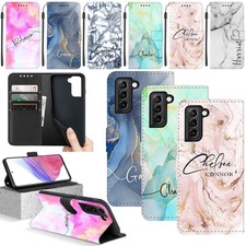 Marble Custom Leather Case For Samsung Galaxy S25 S24 S23FE A36 A55 Wallet Cover