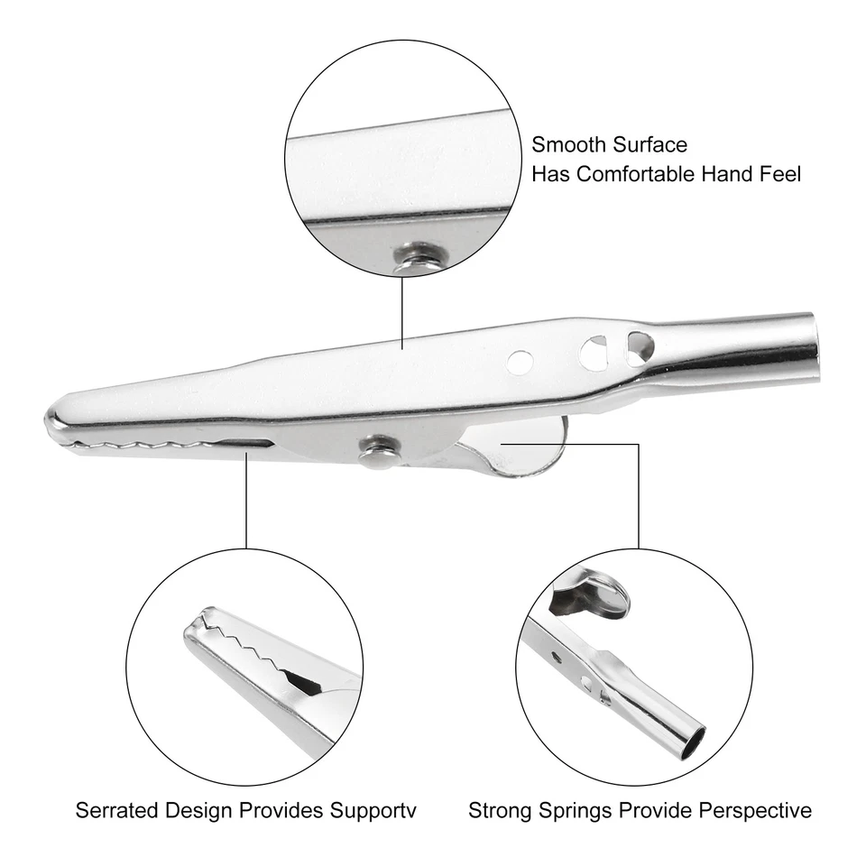 100Pcs Alligator Hair Clips, 51/34x7.8mm(LxW) Silver Metal Curls Clips Foto 3 de 4