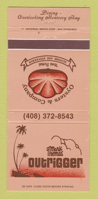 Matchbook Cover - Mark Thomas' Outrigger Monterey CA 30 Strike