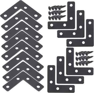 20Pcs 2 X 2 Inch Black L Flat Shape Braces Corner Bracket, 50X50 Mm Decorative C