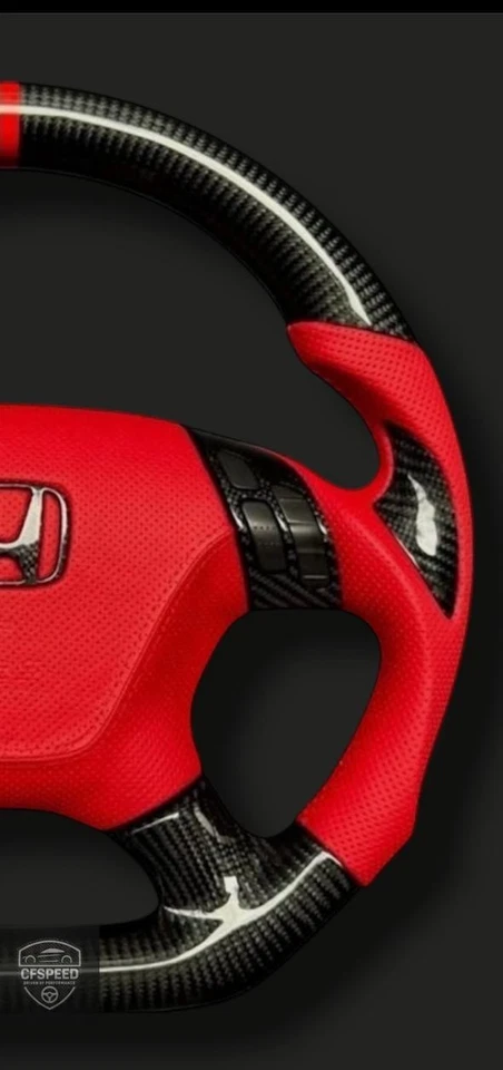 Honda Accord 2003-2007 7th Gen Real Carbon Fiber Custom Sport Steering Wheel - Image 3 of 3