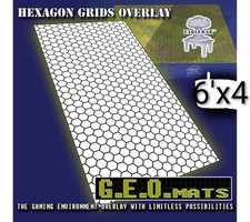 TableWar Map - GEO MAT Gaming - 1.5" Hex Grid 6'x4' In Black The F.A.T. Mat TTG
