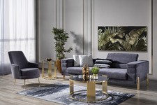 Sofagarnitur 3+1 Sitzer Set Design Polster Couchen Moderne neu Blau