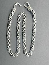 David Yurman diamond buckle single 6mm strand wheat necklace vintage jewelry 16"