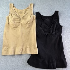 SET of 2 Slimming Control Stretch Shapewear Size XL Beige Black Cami Tank Corset