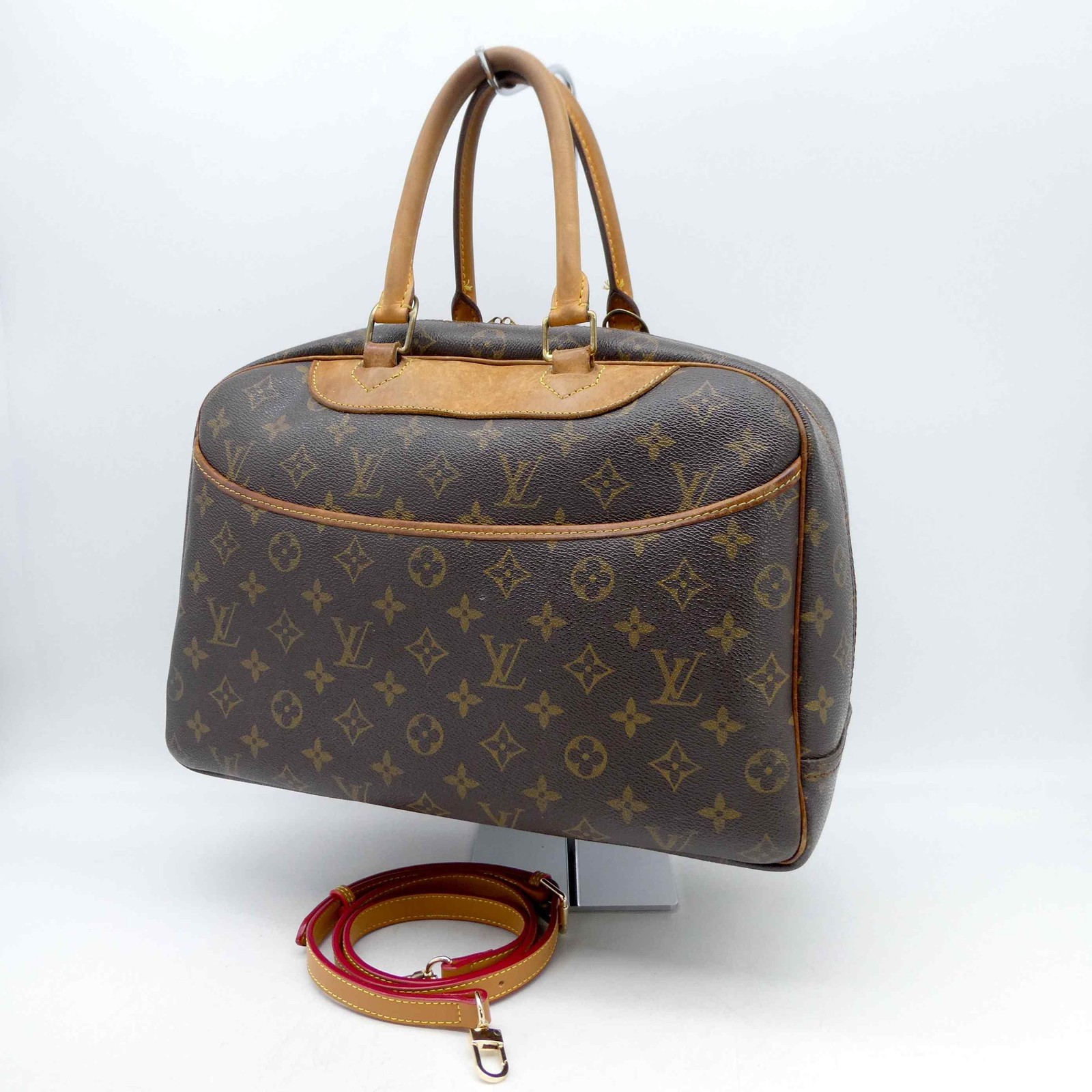 Louis Vuitton Deauville M47270 Monogram PVC Leather Hand Travel Bag 967