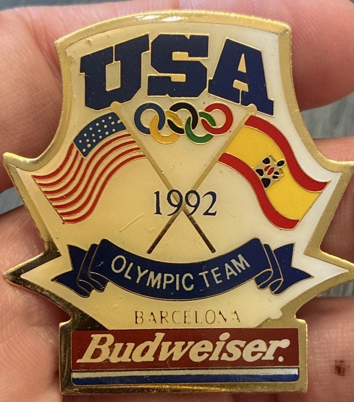 Budweiser USA 1992 Olympic Team Barcelona Pinback Lapel Pin - Olympics Theme
