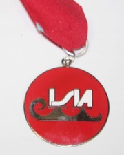 Vintage ISIA Ice Skating Medal Award Enamel - 1986 Dallas Texas Red Ribbon