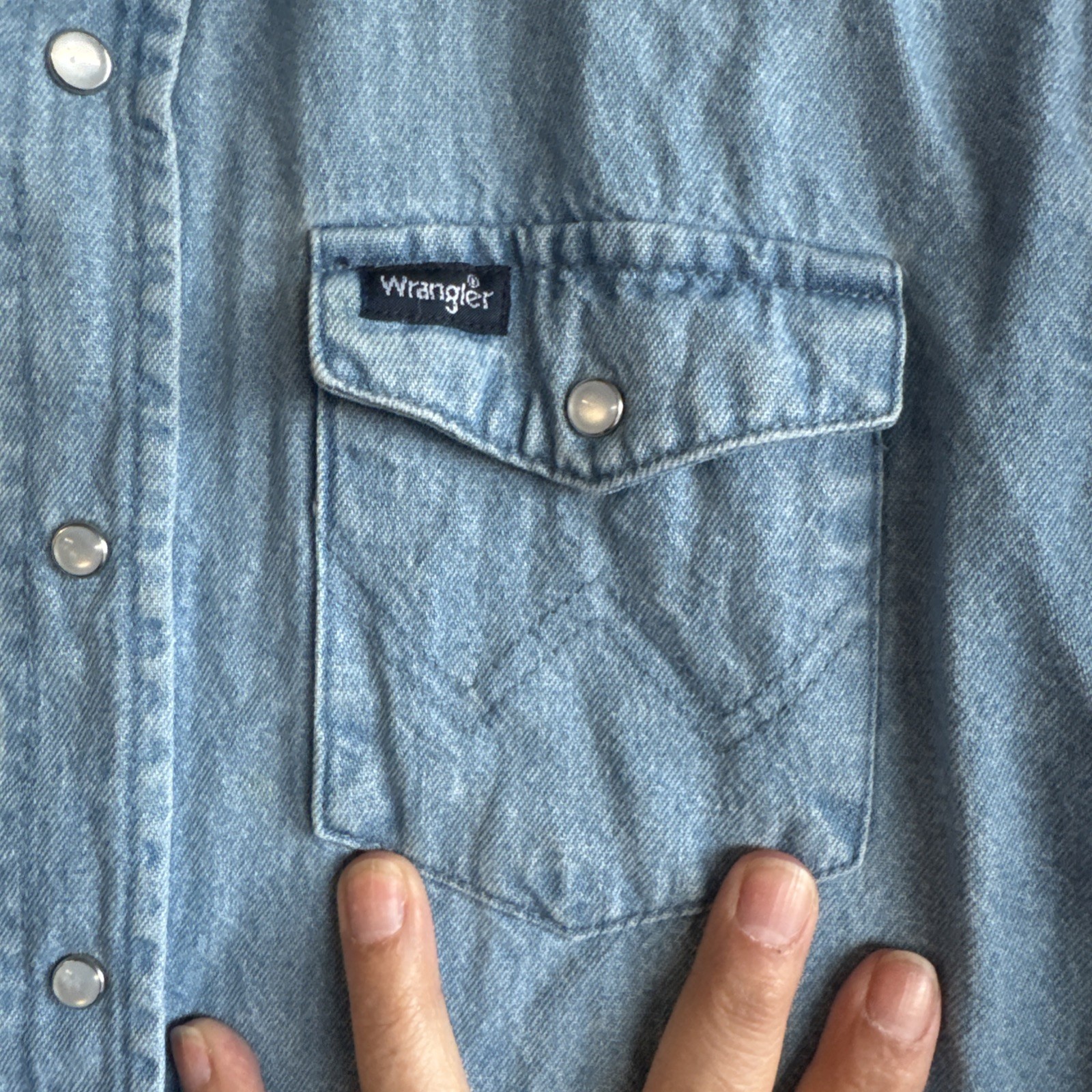 Wrangler Kids Light Denim  Pearl Snap Long Sleeve 10/12 thumbnail 7