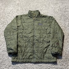 Patagonia Kids Nano Puff Brick Quilt Green Primaloft Jacket Large Puffer Zip