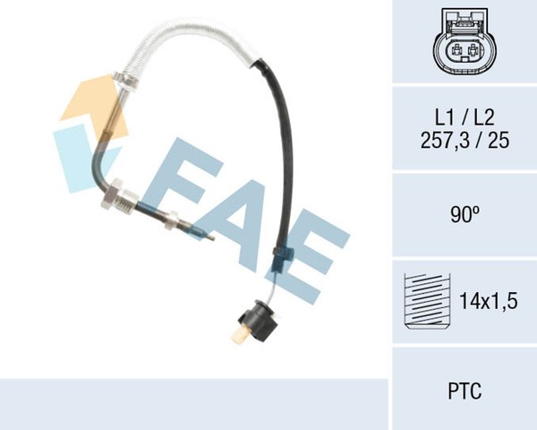 FAE Sensor Abgastemperatur 68031 M14X1,5 FüR Mercedes Klasse Model S212 W212 CLA-image