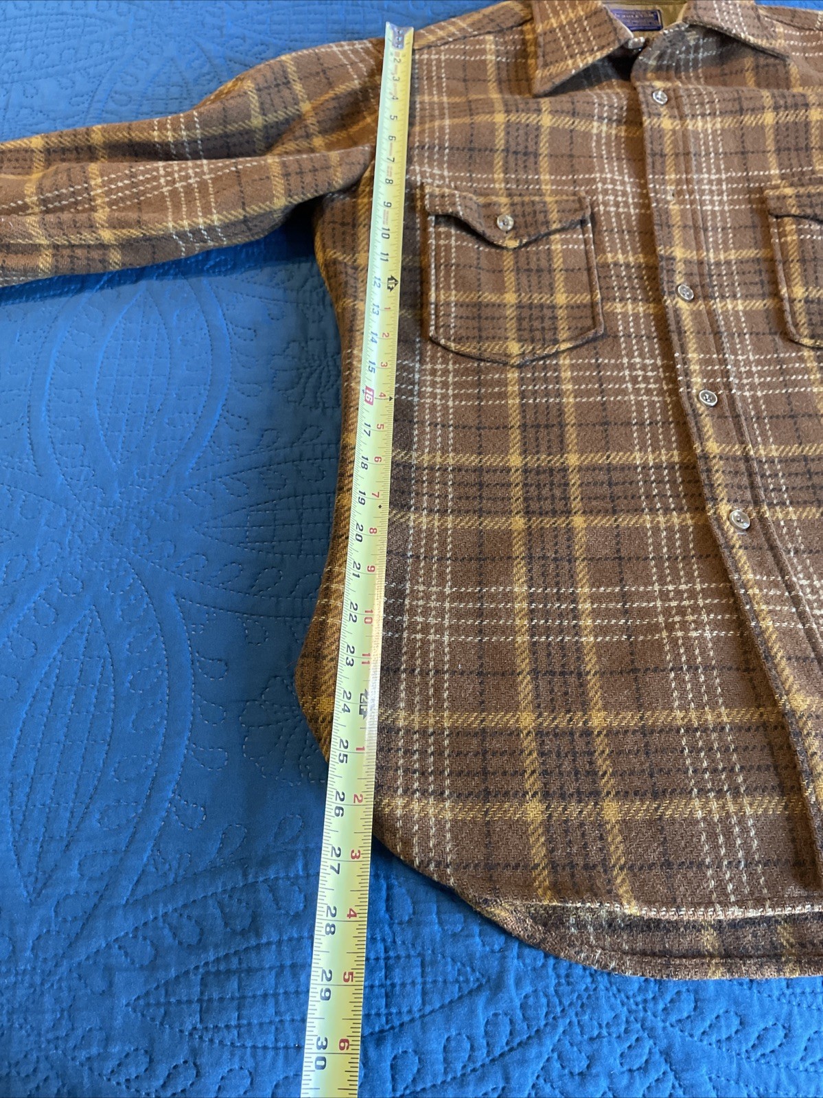 Pendleton Wool Shirt Long Sleeve Medium Gold Brow… - image 19
