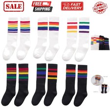 Unisex Toddler  Childs Cotton Knee High Calf Stripe Athletic Tube Socks  1-9  
