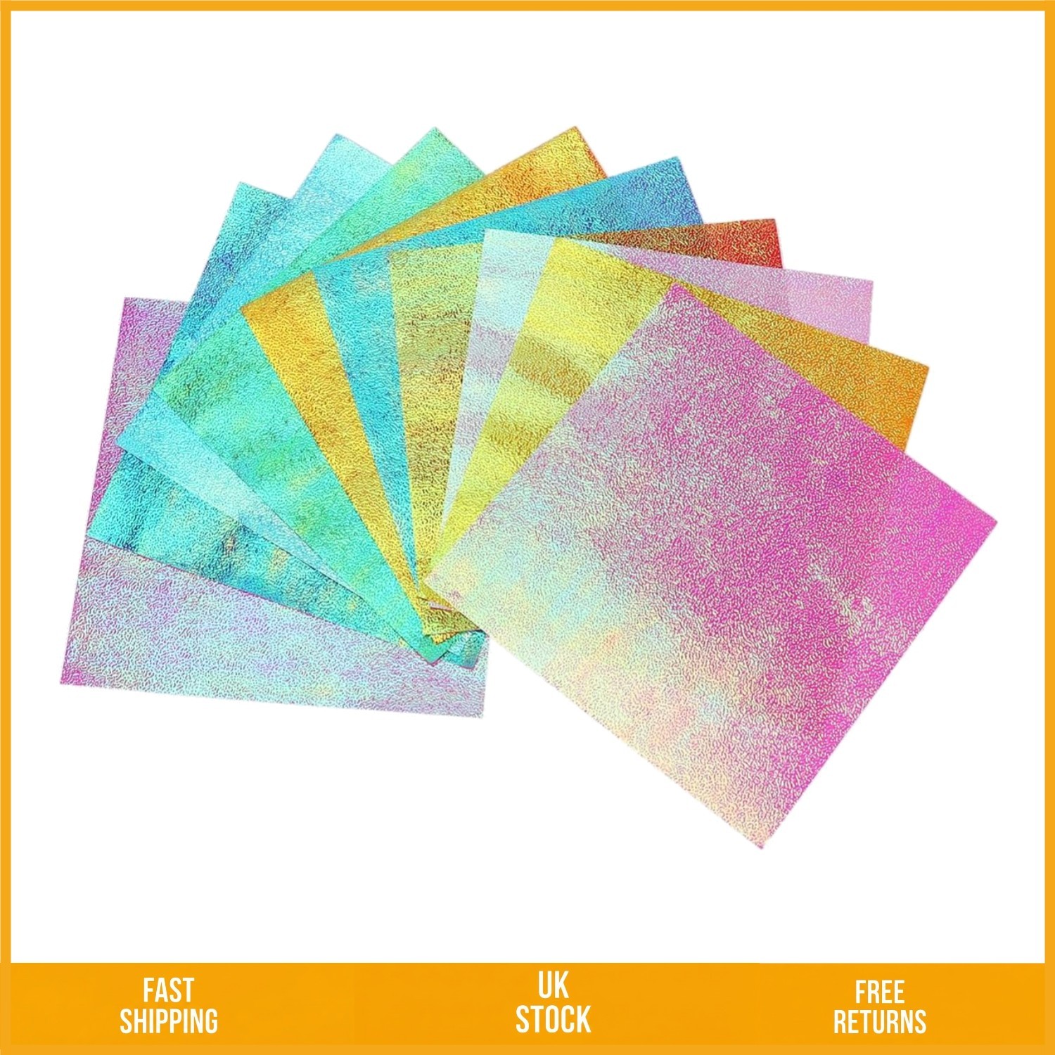 Vibrant Iridescent Square Origami Paper for DIY Art Projects 100pcs 6in