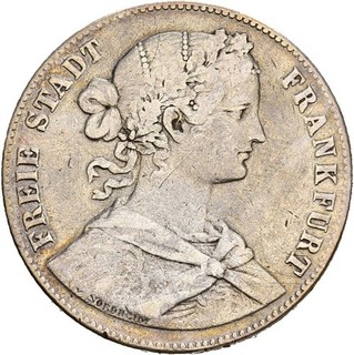 Künker: Frankfurt 1 Taler 1860 Vereinstaler August von Nordheim Silber