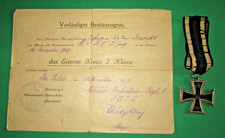 WW1 Impero Prussiano Croce di ferro 2^ classe nastrino originale e certificato