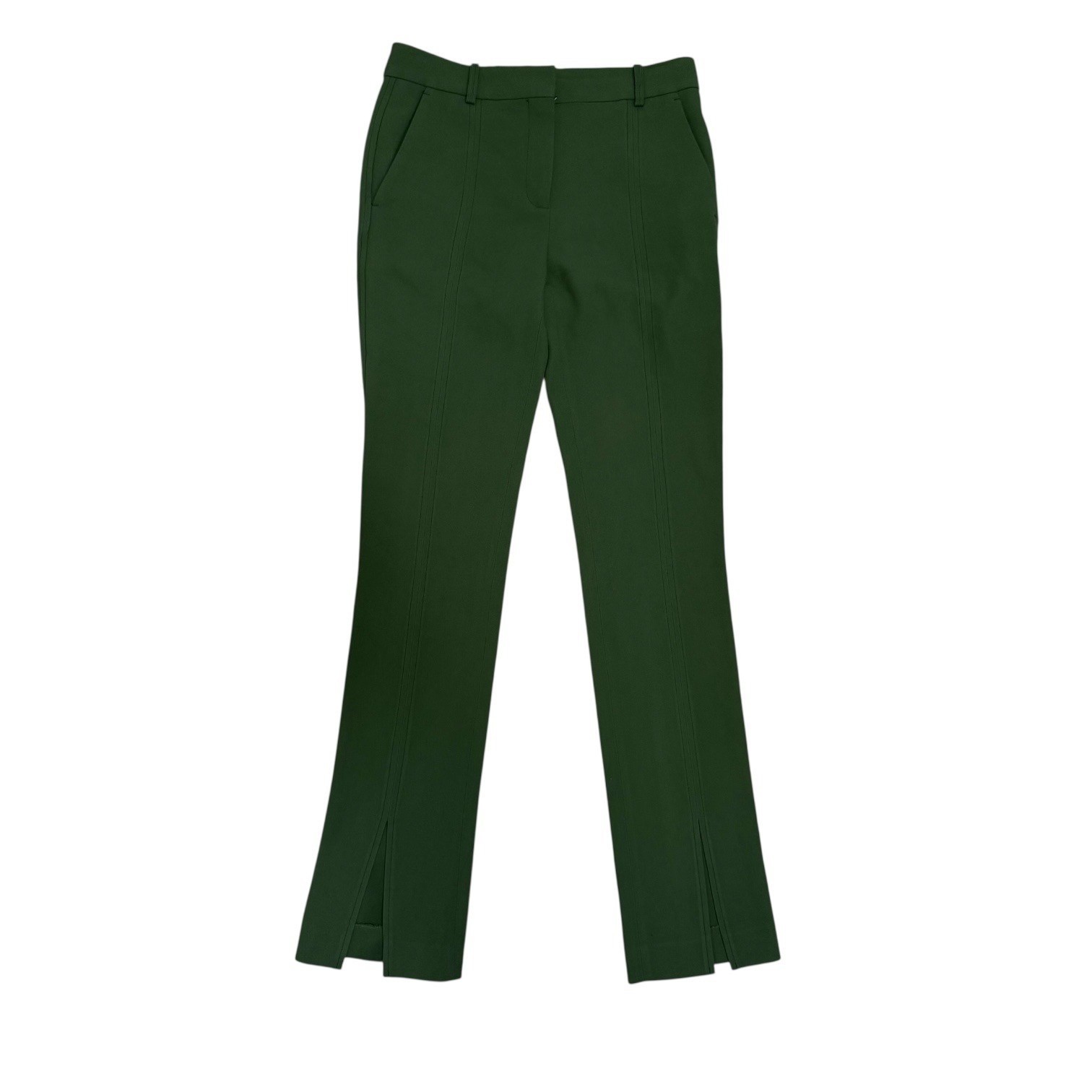 Victoria Beckham Split Hem Tailored Trousers Size 4 Dark Green Made in Italy