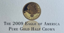 2009 Eagle of America 0.5g Pure Gold Half Crown Coin 999.9 24ct Box COA