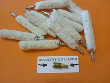 50 CALIBER BORE MOPS WITH 8-32 THREADS MADE IN USA WITH RAMROD ADAPTER