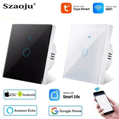 Tuya Smart Wifi Touch Lichtschalter KEIN Neutralkabel erforderlich - UK 1/2/3 Gang